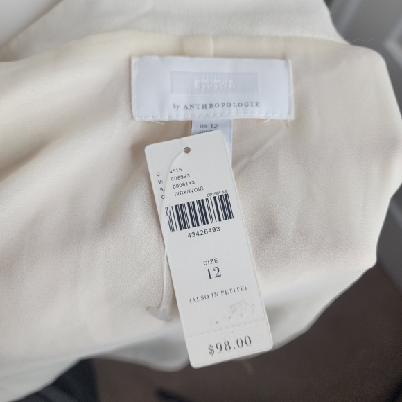 NEW Anthropologie Ettitwa Blazer Blouse Ivory Size 12 - Picture 11 of 12